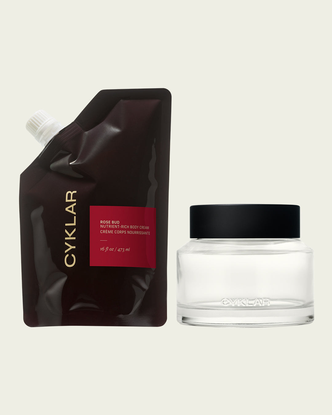 rose bud body cream refill jar set